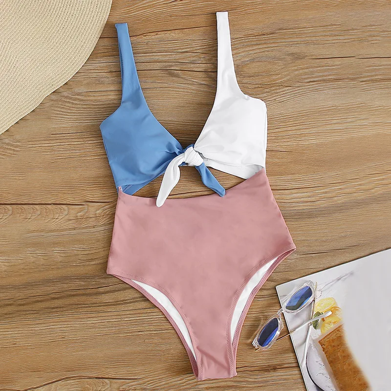 

New Sexy Bikini Bow Tie Swimming Suit for Women High Waist Beach Suit Summer Classic Multicolor Slim Bikini Cute Bathing Suit XL