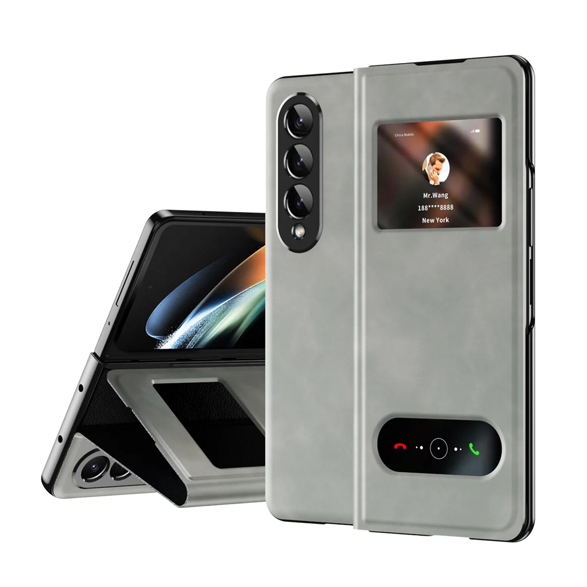 

Деловой полноразмерный кожаный чехол с защитой от падения для Samsung Galaxy Z Fold 3 4, защитный чехол, Магнитный чехол Fold3 Fold4 Shell