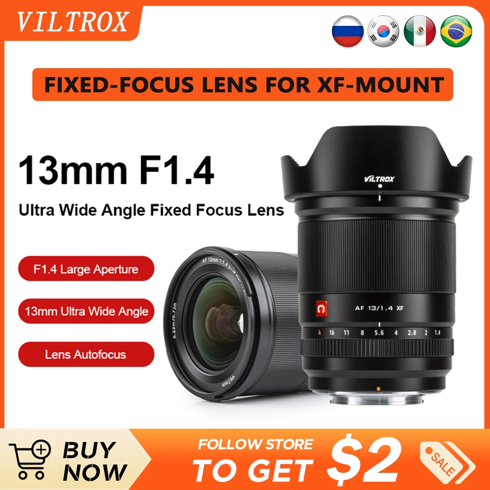 VILTROX 13 мм F1.4 XF Fuji X широкоугольный объектив для фотоаппарата Fujifilm X-Mount