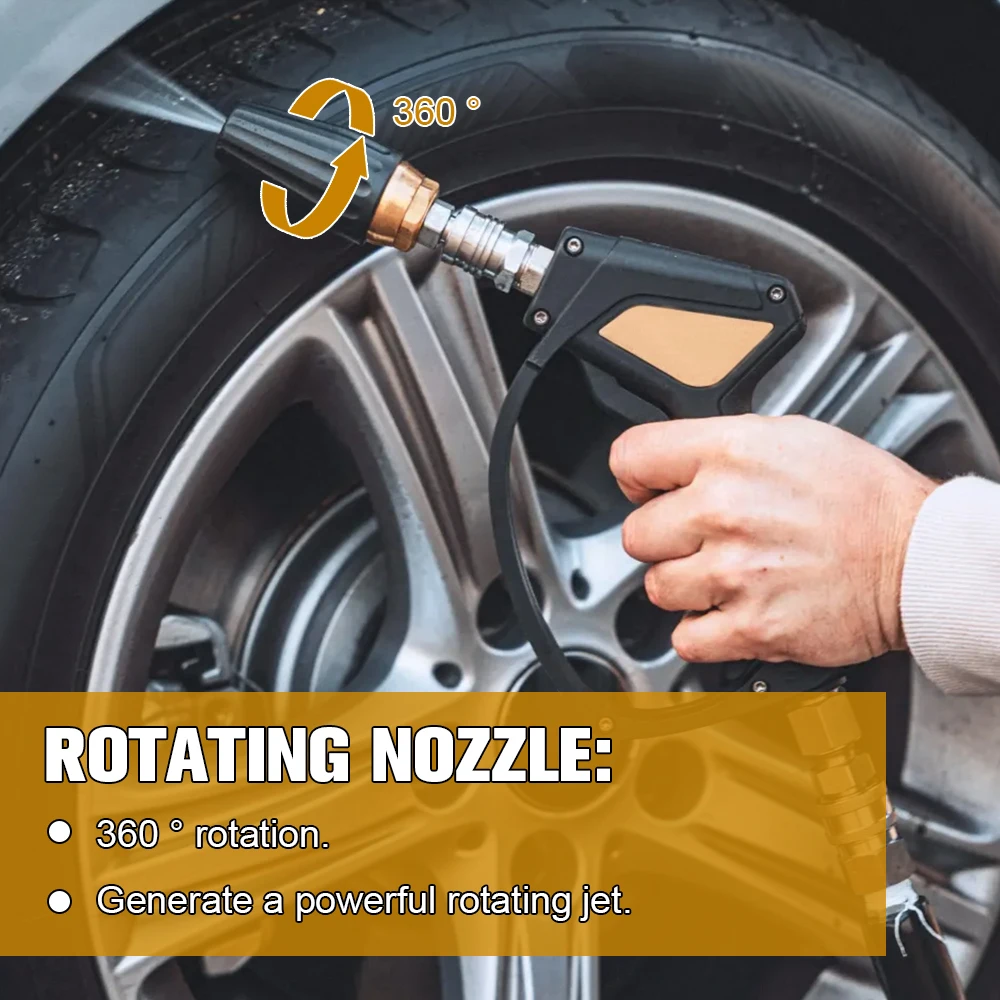 Турбонасадка для мойки высокого давления 360° ° Вращающийся с быстрым разъемом 1/4