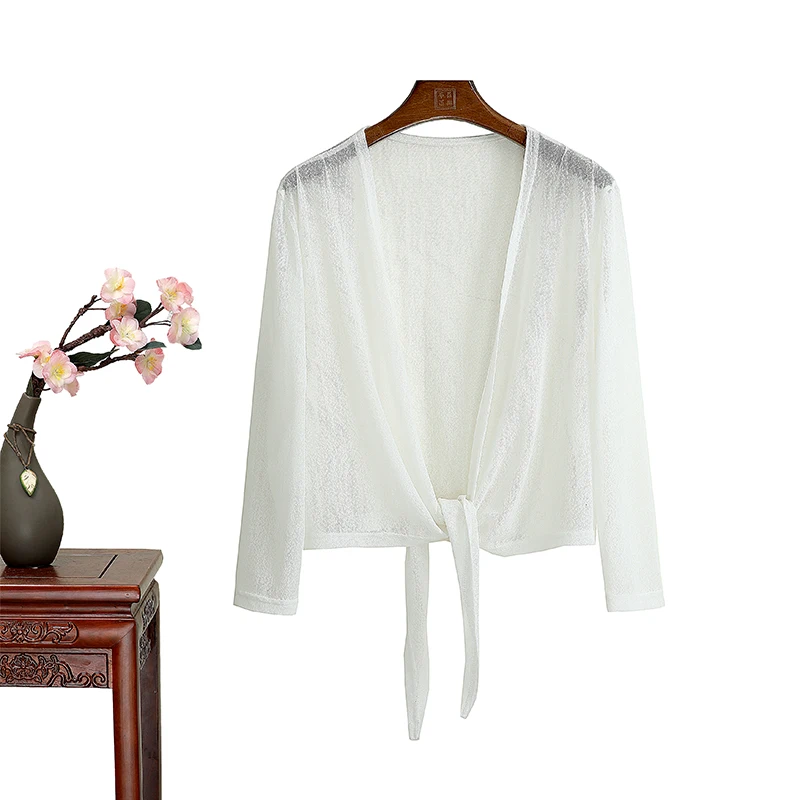 

Beardon Women's Summer Thin Gauze Cape SunscreenJacket Cardigan Chiffon Suspender Jacket With Skirt Shawl