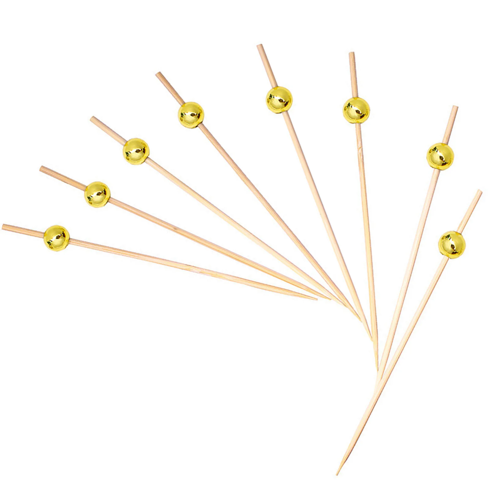 

100pcs Disposable Bamboo Stick Small Fruit Forks Toothpicks Disposable Food Picks Suitable for Food Drinks Fruits