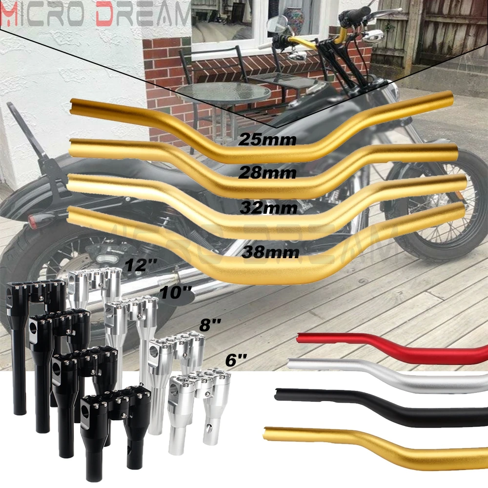 

Универсальный мотоциклетный модульный вертикальный комплект стоек на руль, клубный стиль, T-образный зажим для Harley Dyna Bobber Street Bob Sportster XL