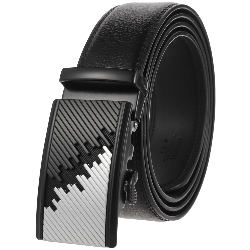 High-quality Men's Genuine Leather Belt Business Luxury Belt for Male Ratchet Automatic Buckle Belts for Men Designer Brand Belt