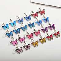 2230mm 2 pairs fashion jewelry painted drip oil fashion womens earrings colorful circle pendant butterfly earrings wholesale