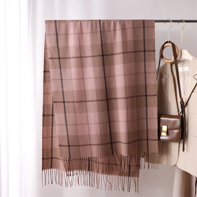 

2023 Cashmere Scarf for Women Thick Blanket Warm Plaid Shawl and Wraps Winter Long Female Bufanda Echarpe Femme Pashmina Poncho