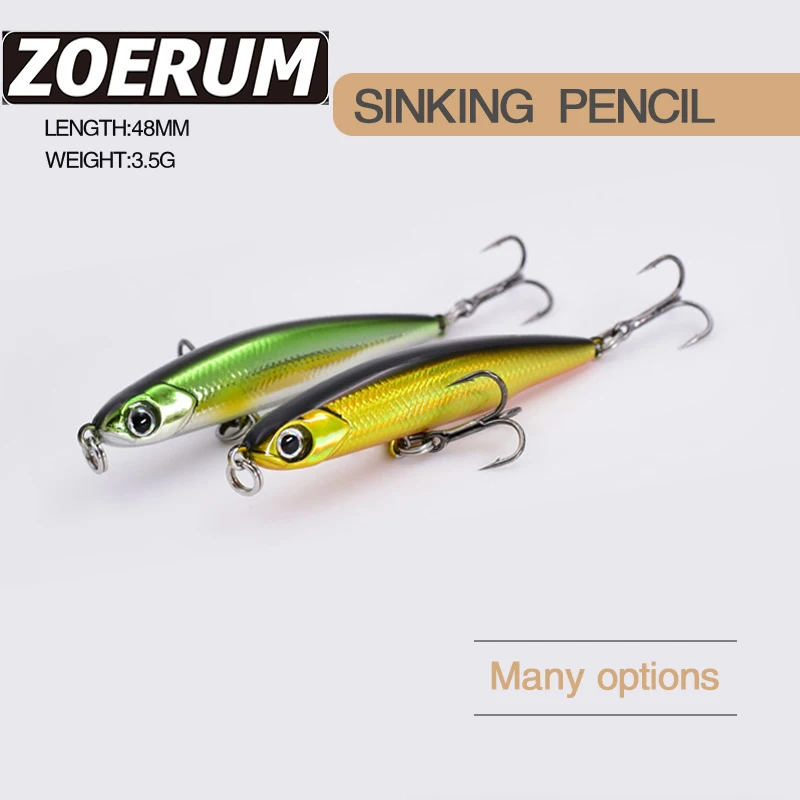 

3.5g 5cm Pencil Fishing Lure Saltwater Fresh Water Deep Diving Sinking Wobbler for Fish Perch Jerkbait Trolling Artificial Bait