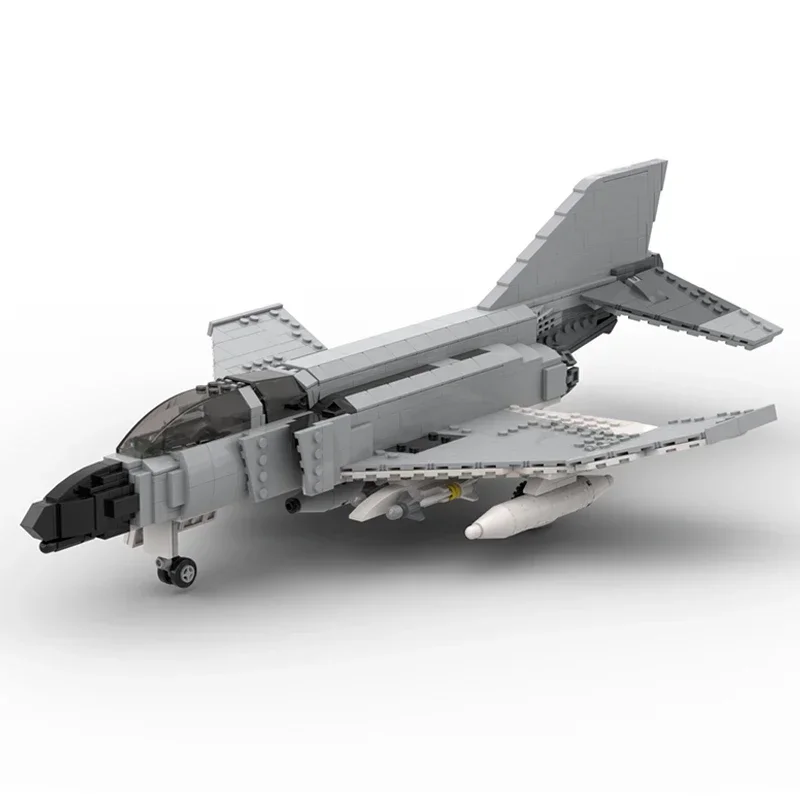 Moc строительные кирпичи военная модель F-4J Phantom II темно-синий истребитель