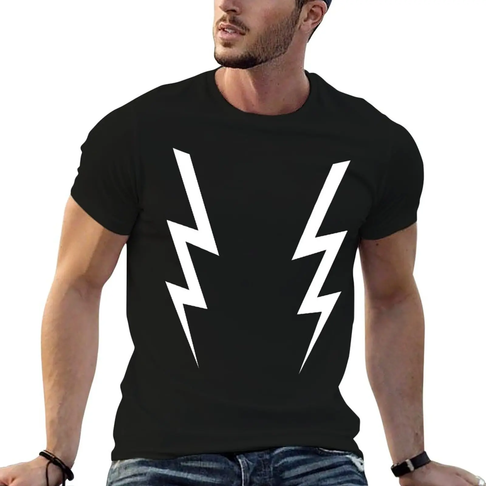 Фото Футболка Awesome Double White Boosh Lightning Bolts, быстросохнущая футболка для рыбалки №1