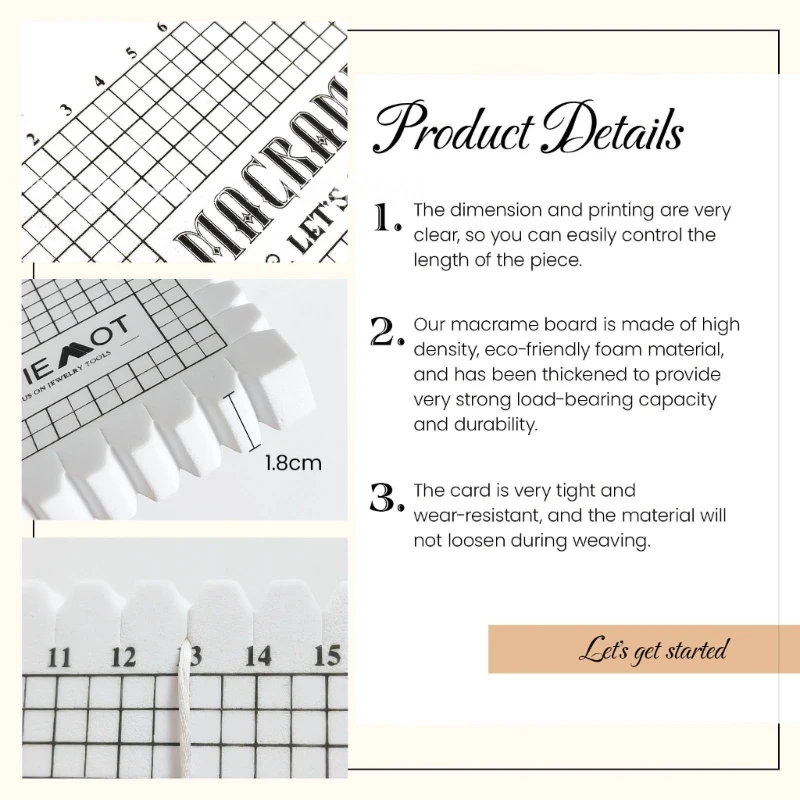 KX4B портативная доска для макраме легкий пенопластовый коврик с набором игл