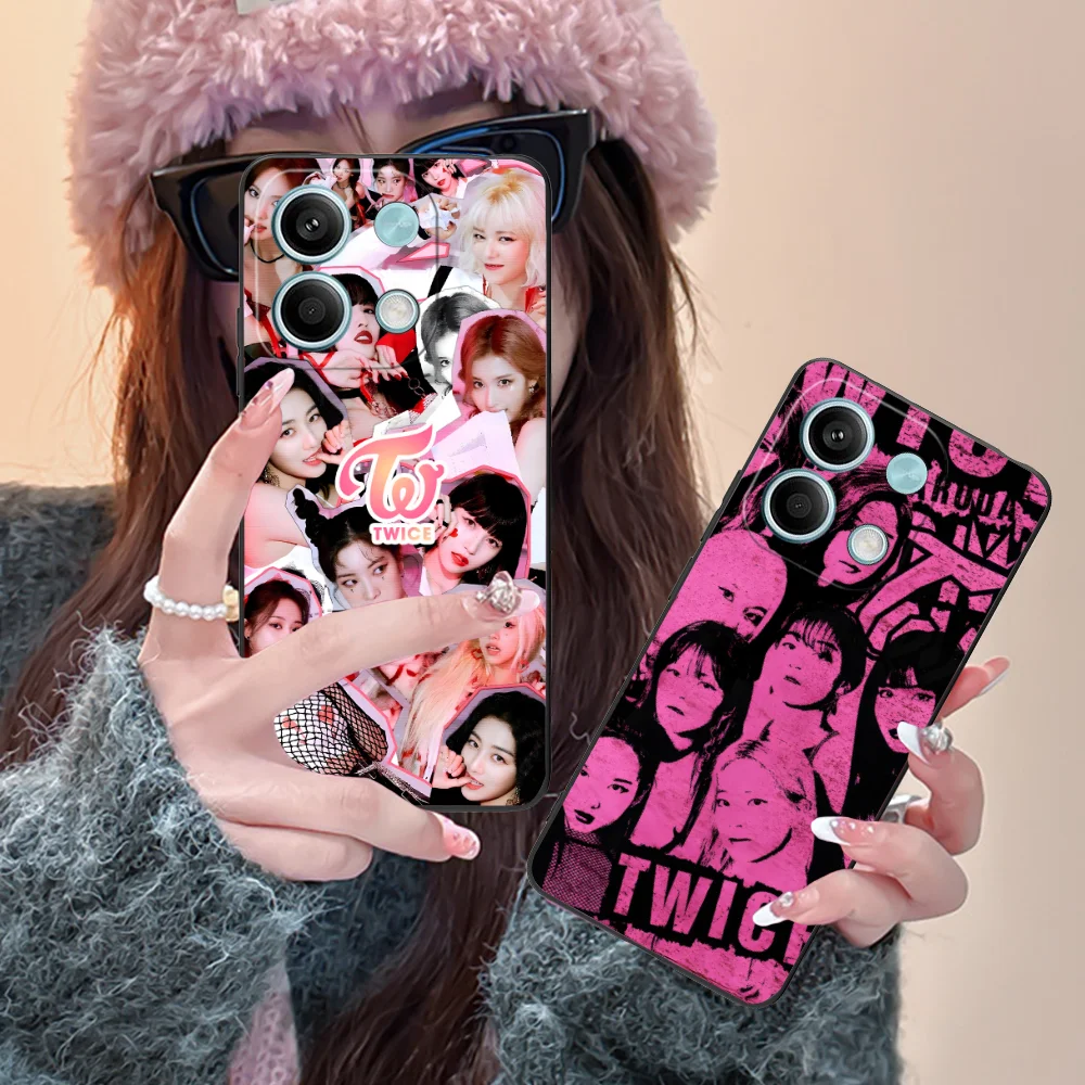 Чехол для мобильного телефона KPOP Twice Xiaomi Redmi Note 13 12 11 10 9 8 7 6 S A Pro Lite Plus 5G черный чехол