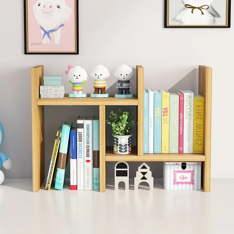 

Bookshelf Desktop Rack Shelves Finishing On Office The Storage Rack Dormitory Telescopic Children Desk Ins Bookcase Simple Study