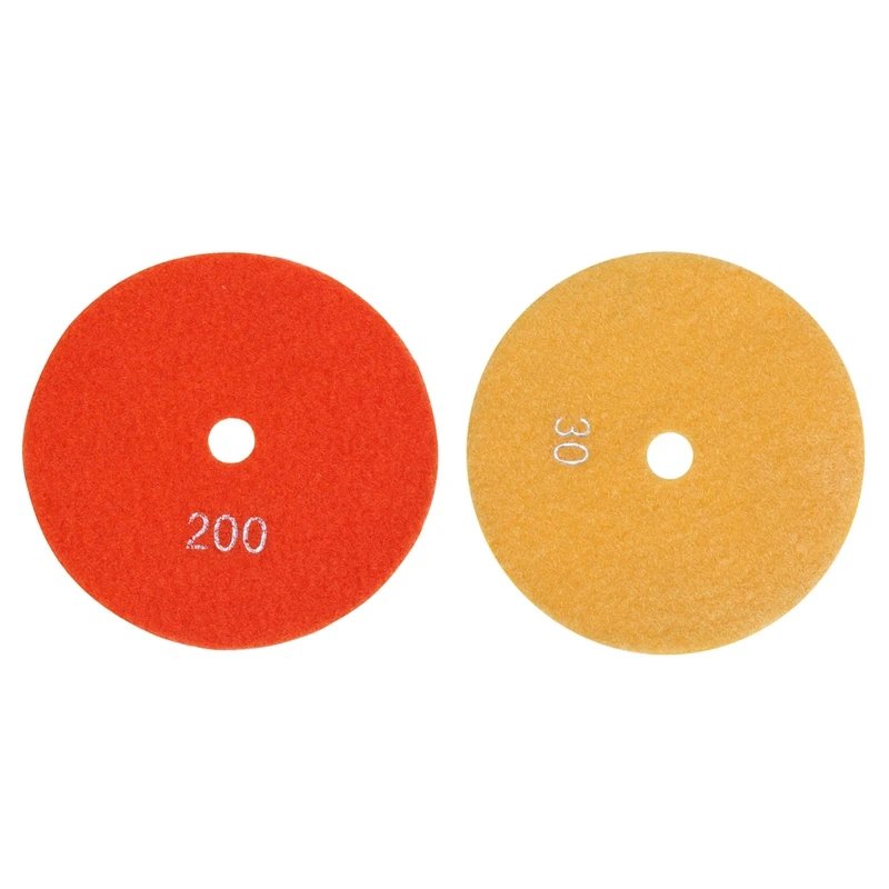 

2 Pcs 5 Inch/125Mm Wet Diamond Polishing Pads Marble Granite, Grits 30 & Grits 200