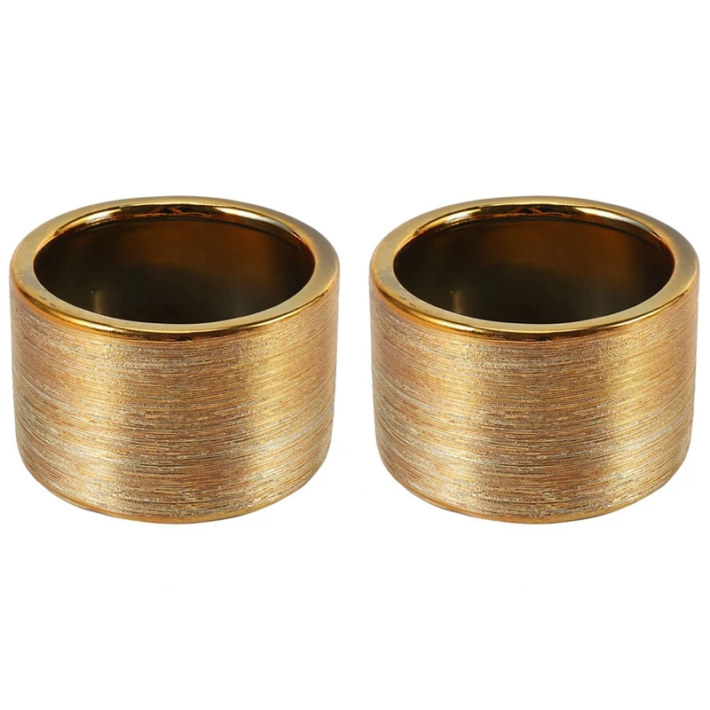 

2X Modern Ceramic Flower Vase Plating Gold Ceramic Vase Planting Flowers Pot
