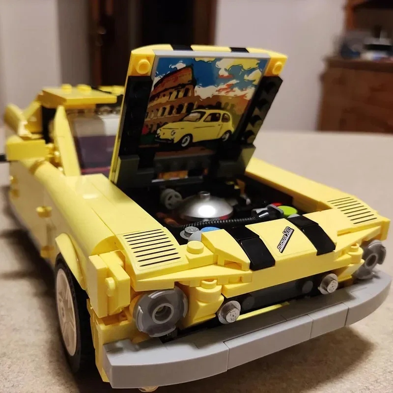 Конструктор Moc классический винтажная гоночная желтая модель машины Mustang