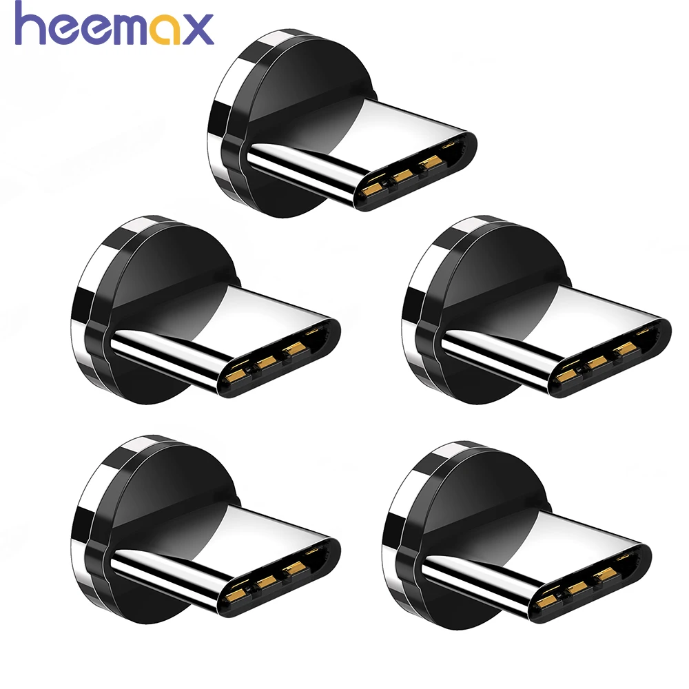 

5Pcs Type C Micro USB C Magnet Tips 360 Round Dots Magnetic Charging Cable Plugs Adapter Magnet Charging Cable Head No Cables