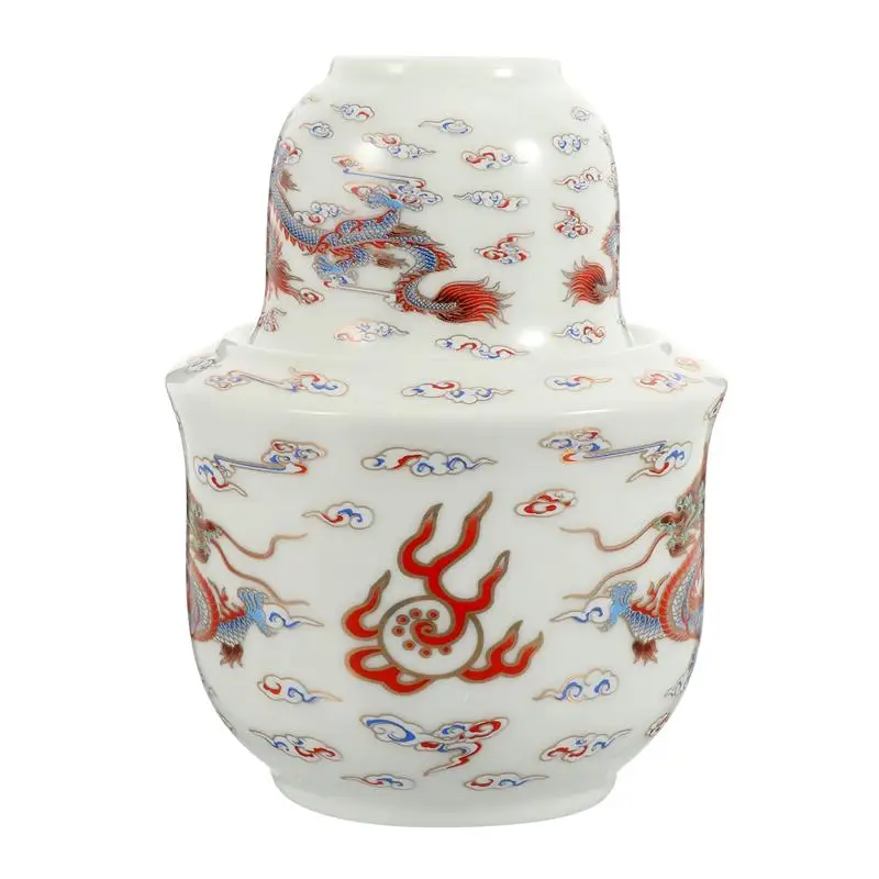 

1 set of Multi-functional Wine Warmer Liquor Warming Kettle Antique Style Cups