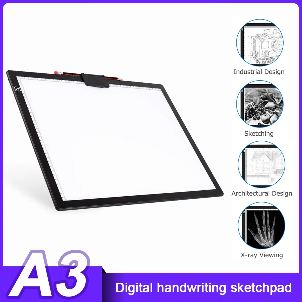 

Light Pad LED Magnetic 6 Levels Dimmable Drawing Board A3 Luminous Digital Copy Board Tracing Sketching Animation Light Box