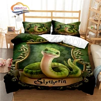 green snake quilt cover pillowcase magic movie series quilt cover bedding slytherin fashion home furnishing three piece set