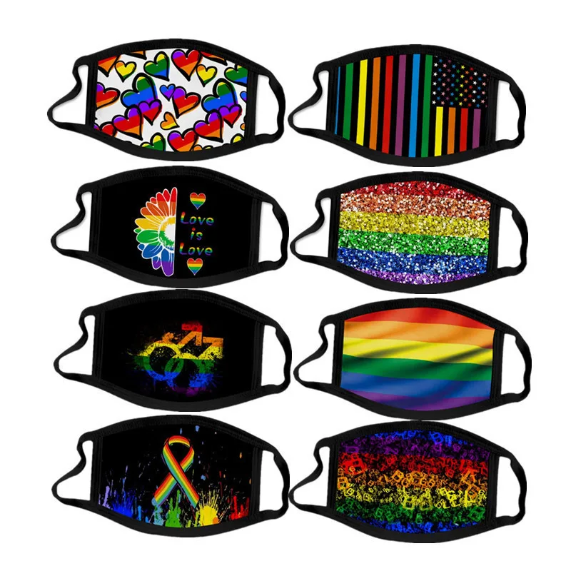 

LGBT homosexual rainbow printing 3D washable cotton gauze personalized dust-proof mask