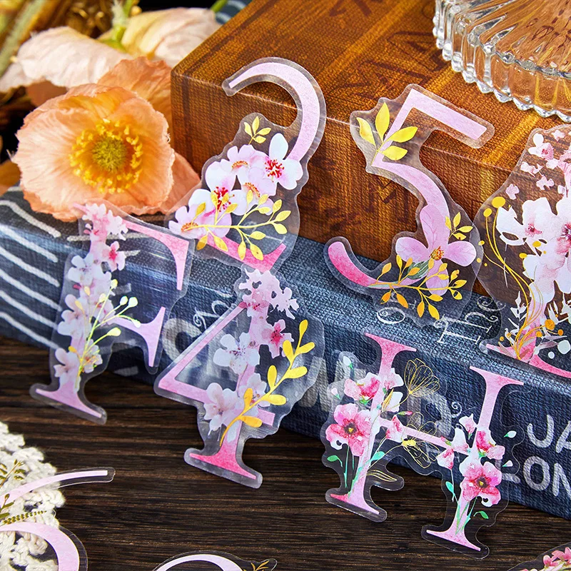 10 шт./1 лот кавайные канцелярские наклейки письмо из цветов дневник декоративные