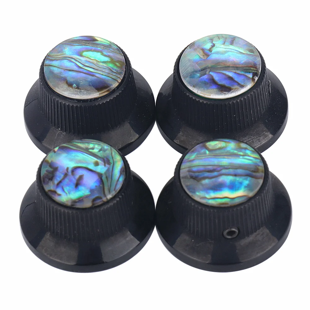 

4 шт. Abalone Top Guitar ручки для бас-гитары, металлические ручки для Strat LP 6 мм, черные валы