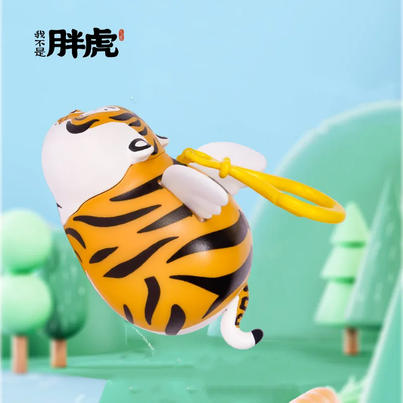 

Толстый Тигр панху, больше цветов, летающие крылья, студийные ювелирные изделия, тигр, тянущийся кулон, аниме-фигурка, кавайная модель, Новог...