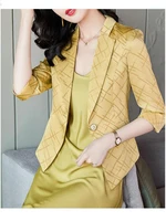 spring and summer women leisure suit coat geometric notched office lady button women jackets
