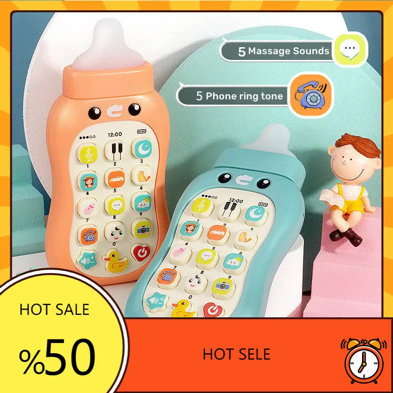 

Baby Phone Intelligent Child Early Education toy Cell Phone Musical Bottle Toy Baby Nibble Pacifier Teether Simulation Bottle