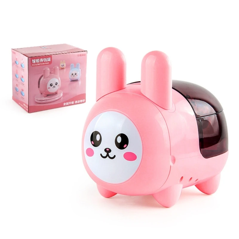 

New Cartoon Piggy Bank Toy ATM Mini Money Box Password Safety Chewing Cash Coins Saving Electronic Deposit Banknote Kid