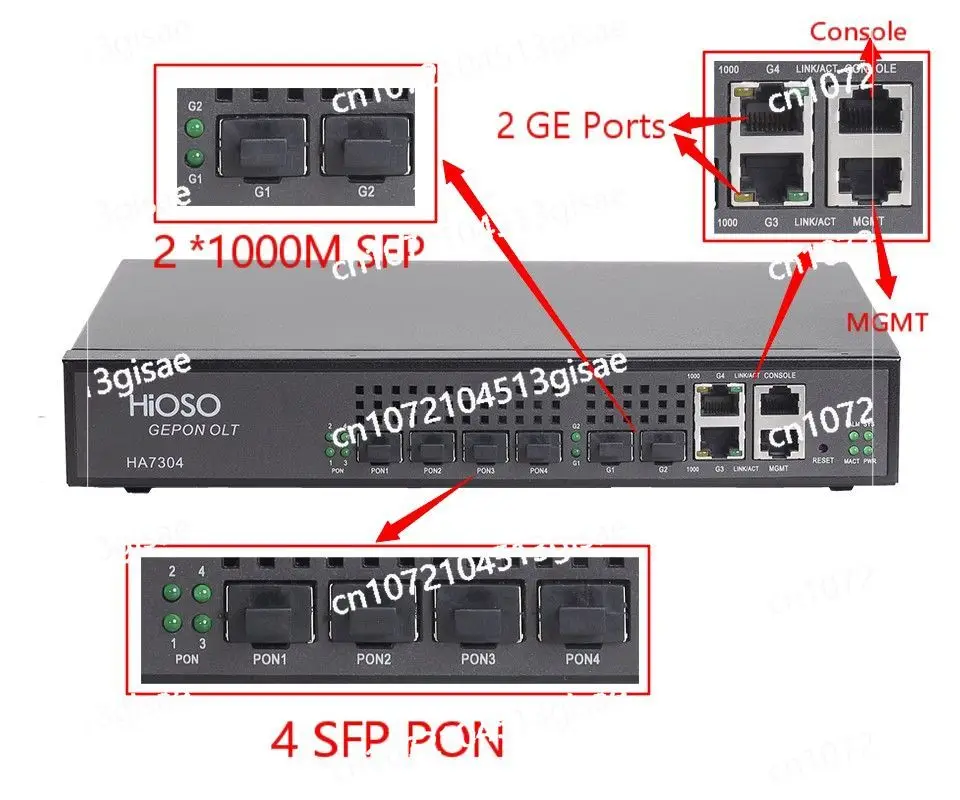 Оптоволоконное оборудование Hioso FTTH OLT Mini 4PON