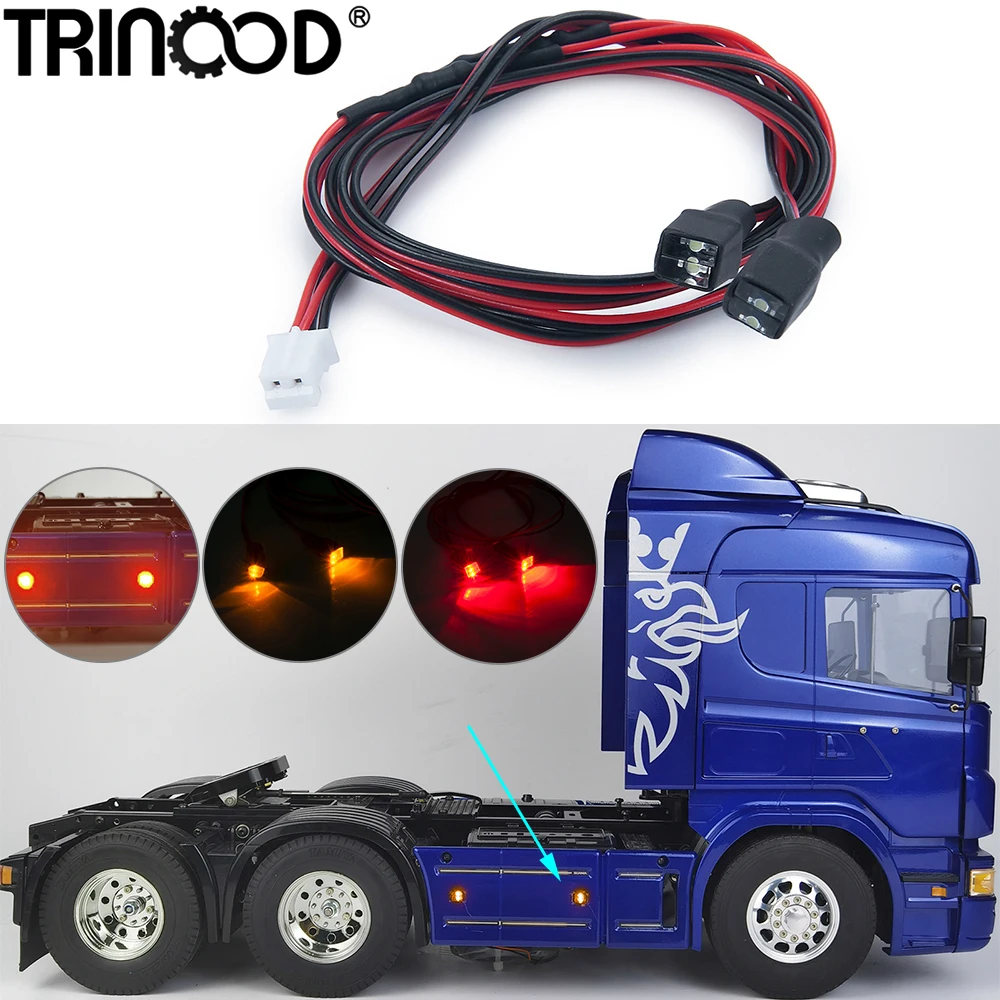 

TRINOOD RC Truck Tractor Car LED Lights Spotlight LED Lamp for 1/14 Tamiya RC Trailer Car Upgrade Parts Decoration Tools