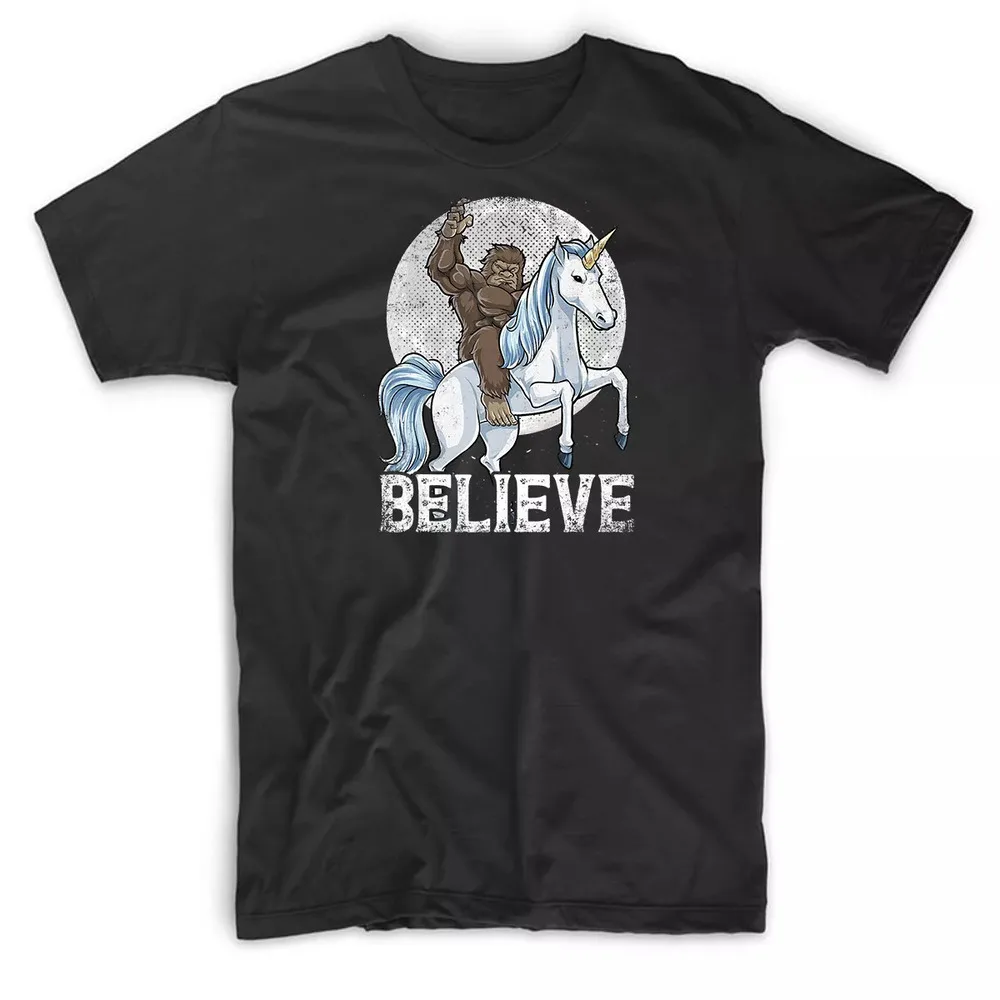 Забавная Мужская черная футболка с изображением снежного человека Фэнтези Bigfoot