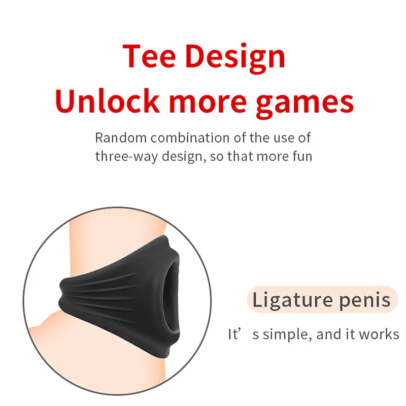 Кольцо на член с 3 отверстиями искусственные сексуальные игрушки для мужчин