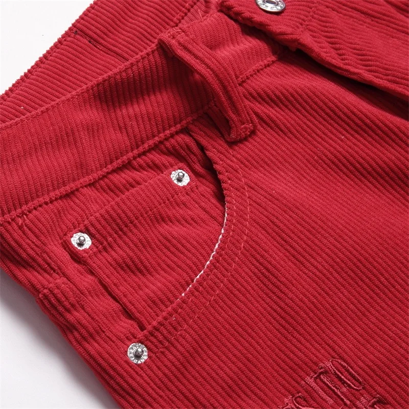 EH·MD® Autumn And Winter Red Ripped Jeans Men's Hip-Hop English Embroidery Reflective High-Quality High Street Fashion Zipper 23