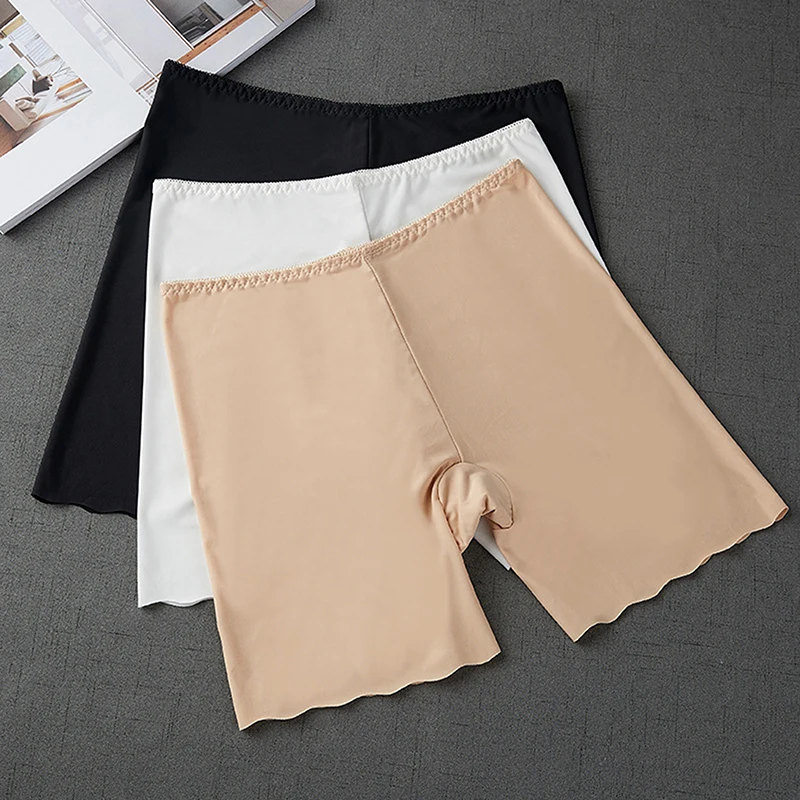New Summer Thin Women Safety Shorts Ice Silk Cool High Elasticity Safety Pants Shorts Under Skirt Female