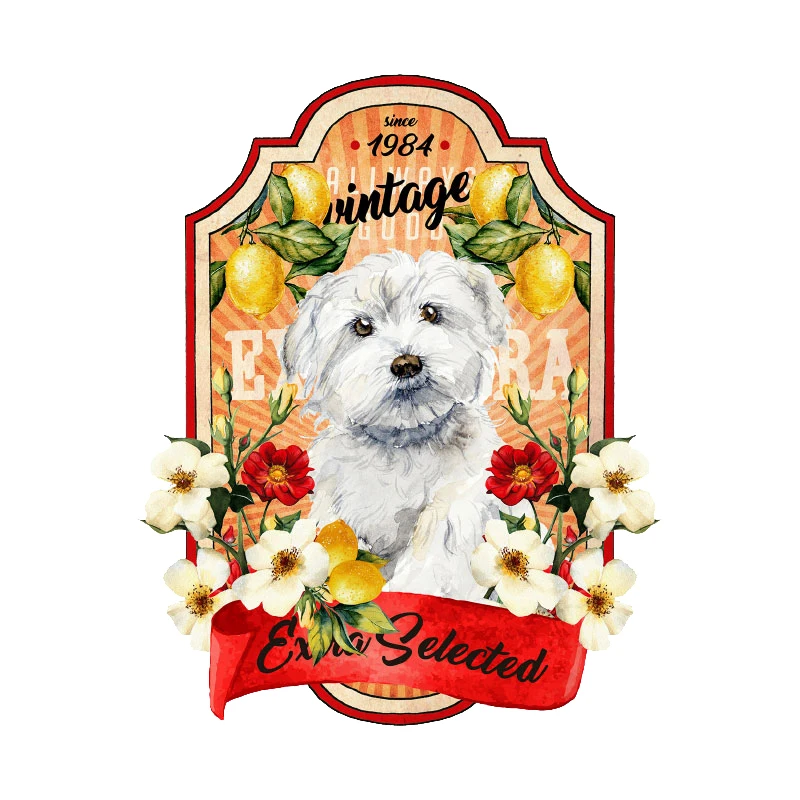 

DIY Cartoon Fashion Cute Dog Patch Stickers Vinyl Ironing Stickers Decor Heat-sensitive Patches Iron on Transfers for Clothing