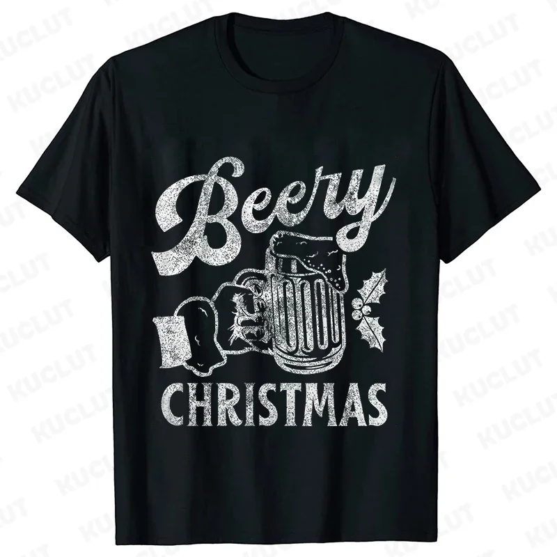 Рождественская рубашка Beery для мужчин и женщин винтажные футболки праздничные