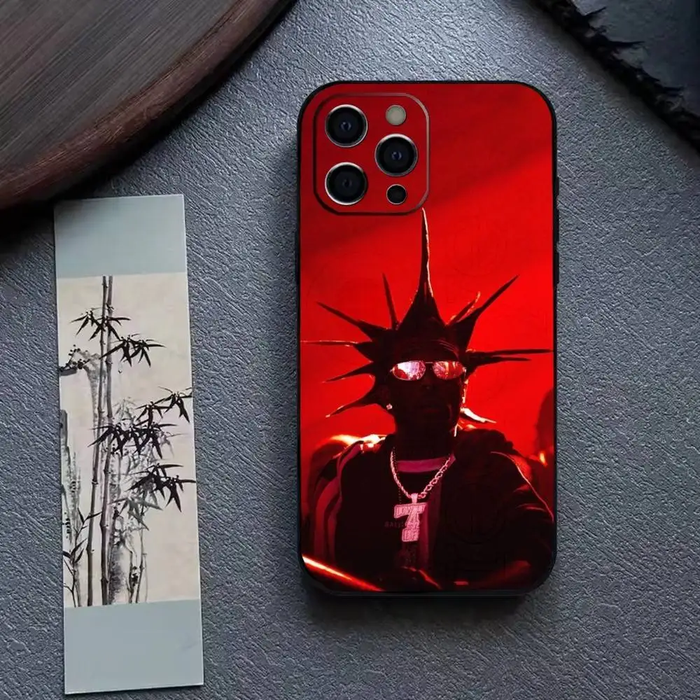 Фото Чехол для телефона Rapper P-Playboi Carti для iPhone 17, 16, 15, 14, 13, 12, 11 Plus, Pro Max и других моделей, мягкий черный чехол №3