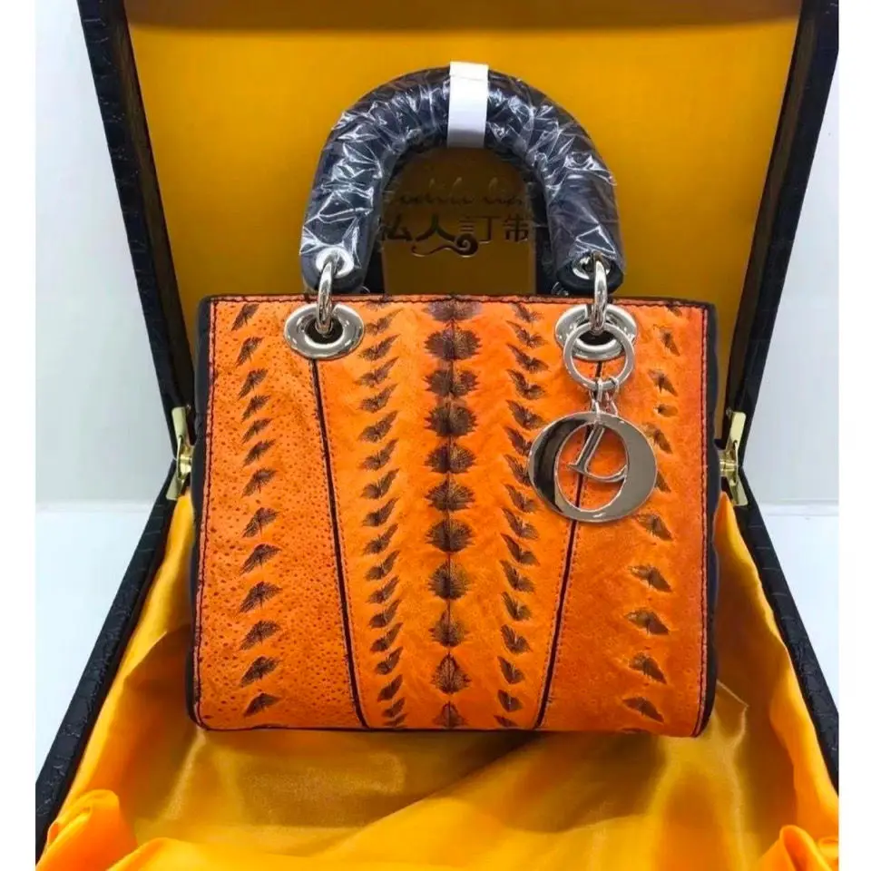 

High Grade Real Python Skin Handbag Noble Famous Luxury Brand Leather Designer Handbag European American Fashionable Women Bag