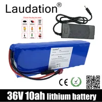 Laudation 36v Lithium Battery 36V 10Ah Battery For Electric Bicycle 21700 Engine or Motorcycle Scooter With 15A BMS  High Power