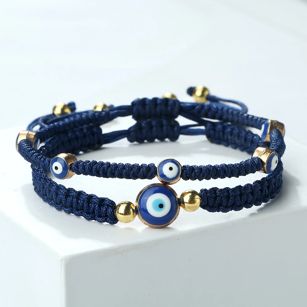 2 шт./компл. счастливые тибетские браслеты и для женщин мужчин плетеные ручной