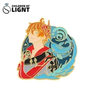 anime game genshin impact accessoires for women metal enamel lapel pins cartoon cute anime badges for backpack accessories