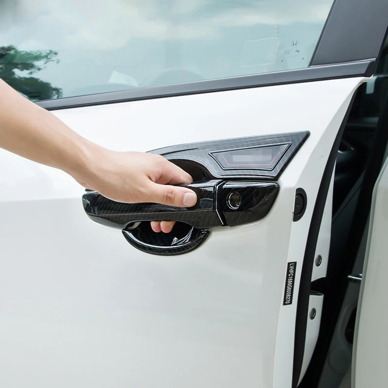 

Для Honda Civic 2016 2017 2018 2019 10th ABS хромированные ручки из углеродного волокна Защитный чехол на дверь