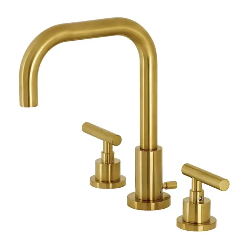 

Widespread Bathroom Faucet with Brass Pop-Up, Brushed Brass