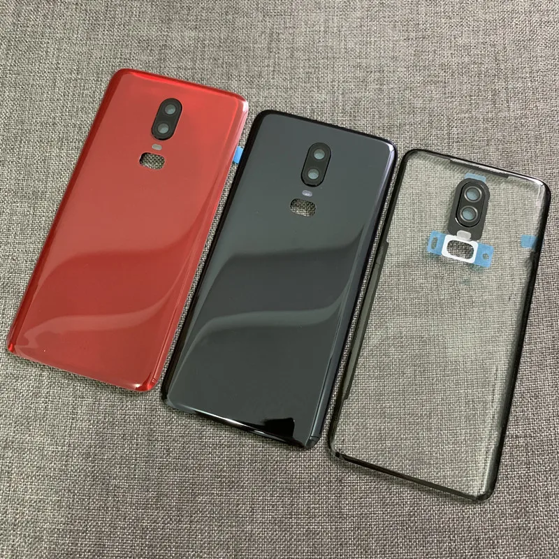 Oneplus6 Rear Housing For Oneplus 6 One Plus Glass Back Cover Repair Replace Phone Battery Door Case + Camera Lens Logo Glue images - 6