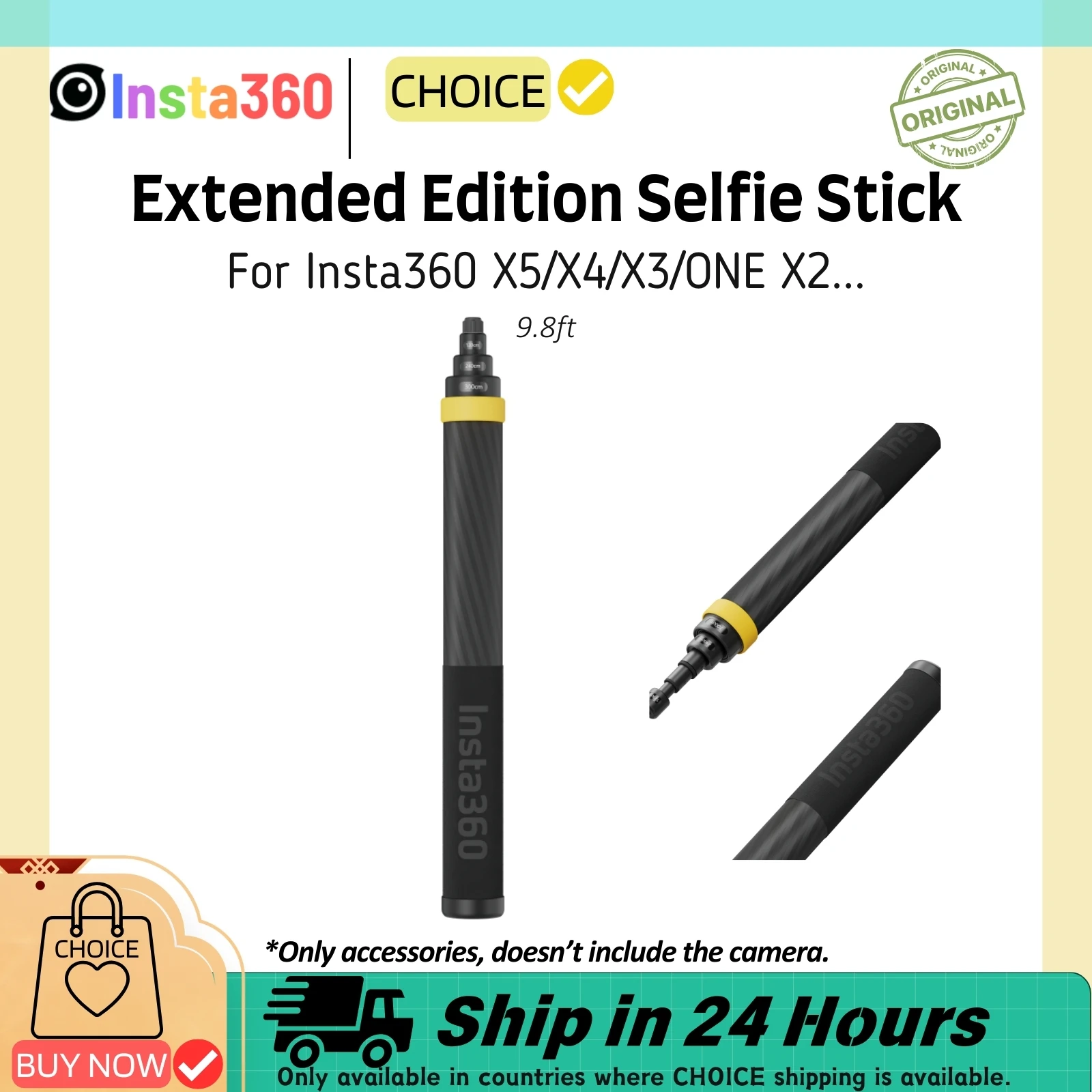 Insta360 X5 Extended Edition палка для селфи монопод из Insta360 X5 Extended Edition палка для селфи монопод из