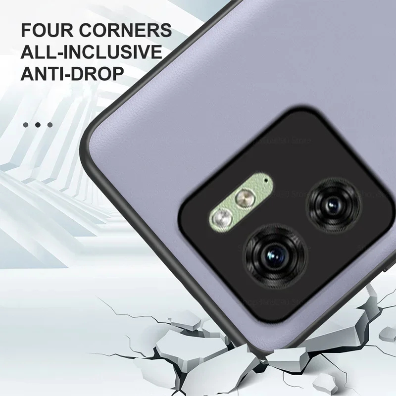 Однотонный Кожаный противоударный защитный чехол для Motorola Edge 40 Edge40 мягкая