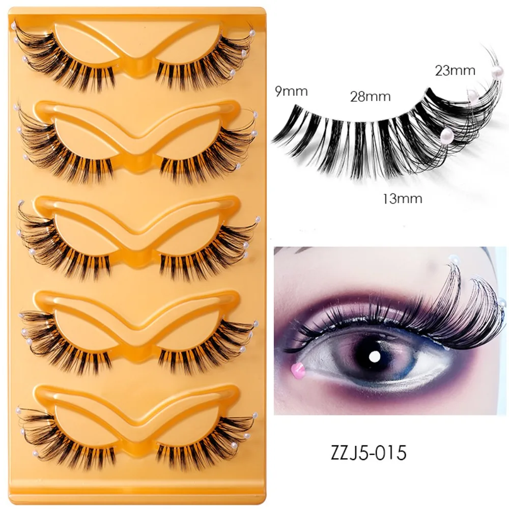 Женские прозрачные лисьи ресницы с ромбовидным наращиванием глаз толстые