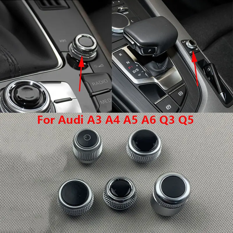 

For Audi A3 A4 A5 A6 Q3 Q5 2013 2014 2015 2016 2017 2018 2019 2020 Car Multimedia MMI Radio Volume Rotary Knob Button Switch